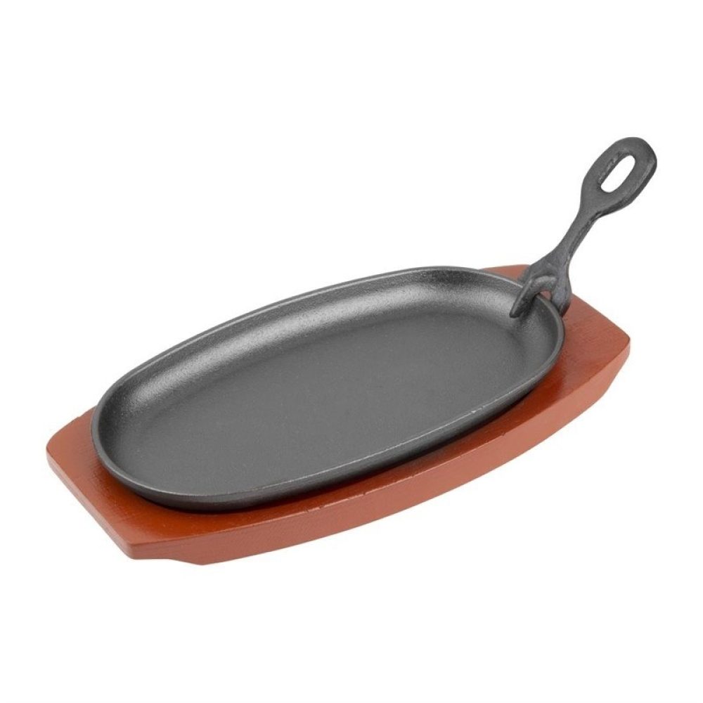 Artesa gietijzeren mini Tapas Pan 12,5 cm/ houten serveerplankje